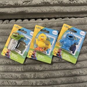 Sesame‎ Street Set 3 Mini Figures Oscar Cookie Monster Big Bird Cake Topper Toys
